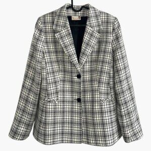 Vintage Violante Black White Check shoulder pad Double breasted blazer 40 Medium